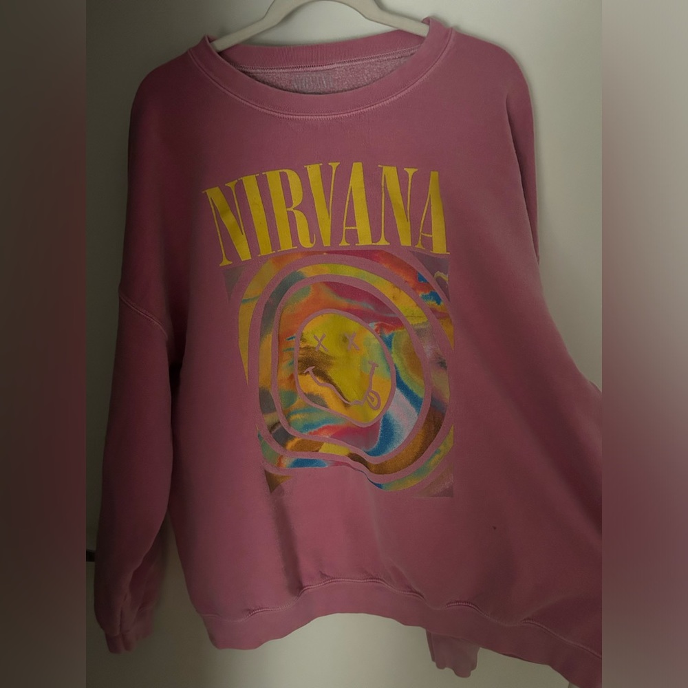 Nirvana Smile Overdyed Crew Neck Sweatshirt